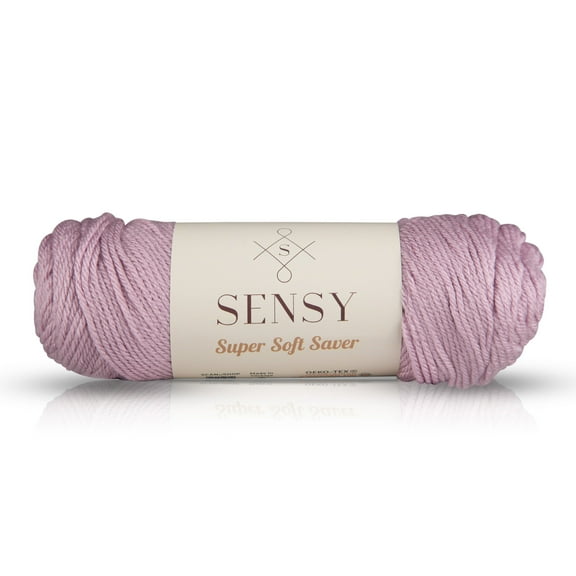 Sensy Super Soft Saver Yarn, 3.5 oz, 190 Yards, Gauge 4 Medium (Lilac)
