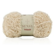 Sensy Teddy Yarn for Crocheting, Sheepy Yarn, Sherpa Fleece Yarn, Soft Fluffy and Cozy Yarn, Baby Blanket Yarn, Amigurumi Yarn, 3.5 oz, 109 Yards, Gauge 5 Bulky (Beige)