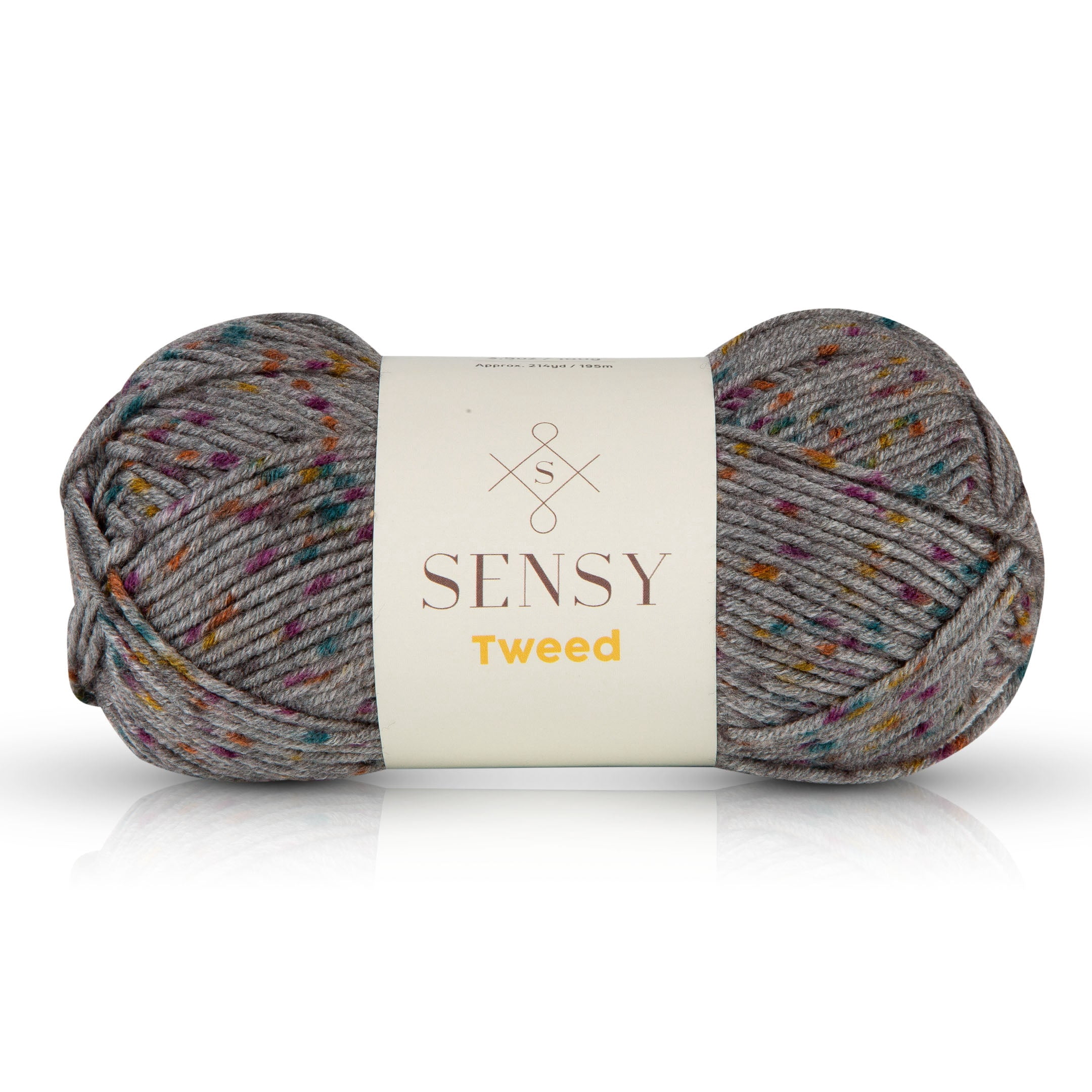 Sensy Tweed Yarn, 3.5 oz, 214 Yards, Gauge 4 Medium (Gray)
