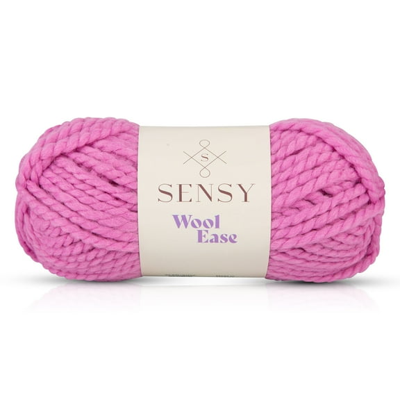 Sensy Wool Ease Yarn, 3.5 oz, 66 Yards, Gauge 6 Super Bulky (Pink)