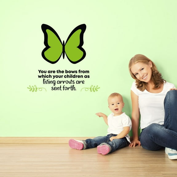 Sent Forth Butterfly Life Quote Cartoon Quotes Decors Wall Sticker Art Design Decal for Girls Boys Kids Room Bedroom Nursery Kindergarten Home Decor Stickers Wall Art Vinyl Decoration (10x8 inch)