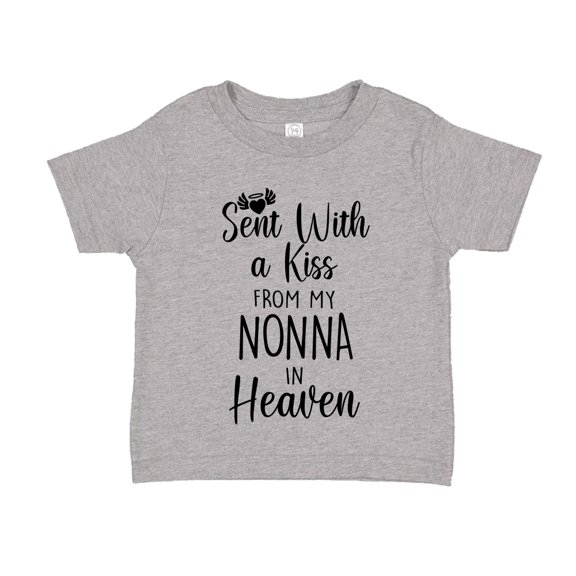 Sent With A Kiss From My Nonna In Heaven Toddler T-Shirt 4T Athletic Heather