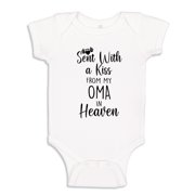 Sent With A Kiss From My Oma In Heaven Baby Bodysuit One Piece 12 mo White