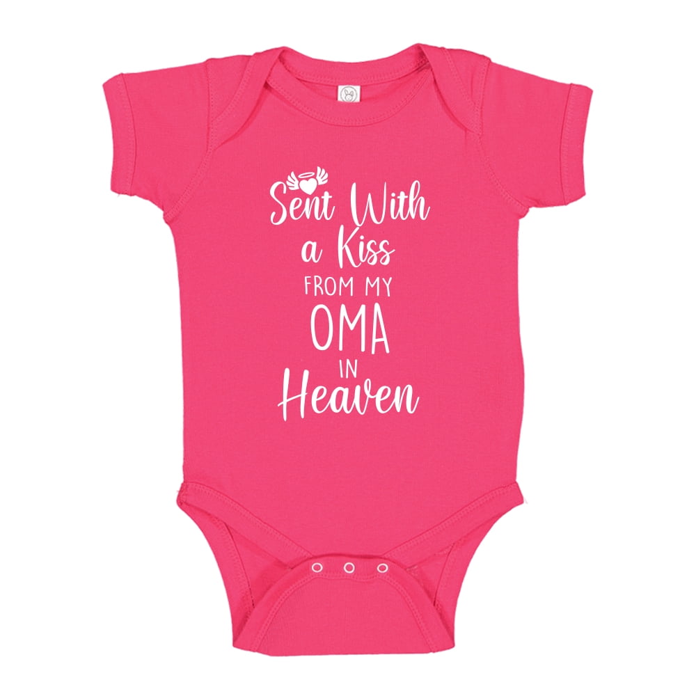 Sent With A Kiss From My Sister In Heaven Baby Bodysuit One Piece Newborn Hand Picked For Earth Remembrance Memorial Clothing - 