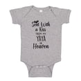 thumbnail image 1 of Sent With A Kiss From My Yaya In Heaven Baby Bodysuit One Piece NB Athletic Heather, 1 of 3
