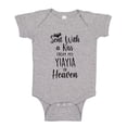 thumbnail image 1 of Sent With A Kiss From My Yiayia In Heaven Baby Bodysuit One Piece NB Athletic Heather, 1 of 3