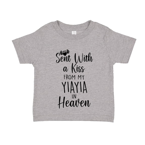 Sent With A Kiss From My Yiayia In Heaven Toddler T-Shirt 5/6T Athletic Heather
