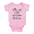 thumbnail image 1 of Sent with A Kiss from My Great Grandma in Heaven Funny Baby Boy Girl Jumpsuits Unisex, 1 of 5