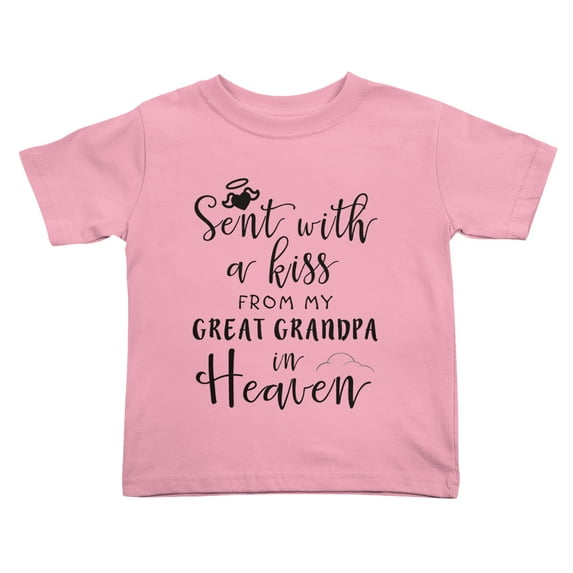 Sent with A Kiss from My Great Grandpa in Heaven Cute Toddler Tshirts for Boys Girls (Pink, Youth XL)