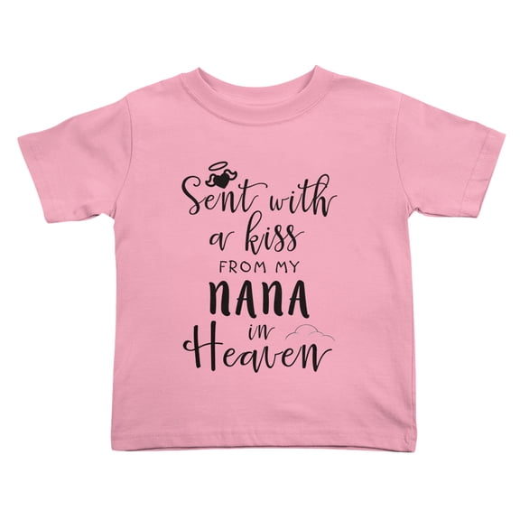 Sent with A Kiss from My NANA in Heaven Cute Toddler Tshirts for Boys Girls (Pink, Youth L)