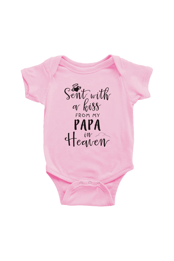 Sent with A Kiss from My PAPA in Heaven Cute Baby Boy Girl Outfits Unisex