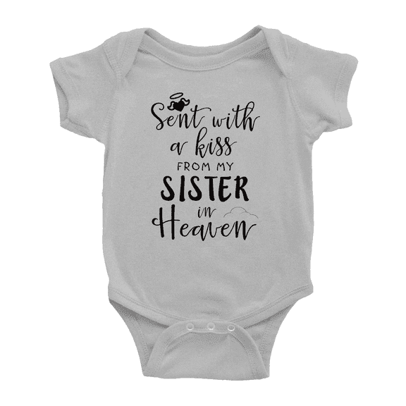 Sent with A Kiss from My Sister in Heaven Funny Newborn Bodysuits Clothes