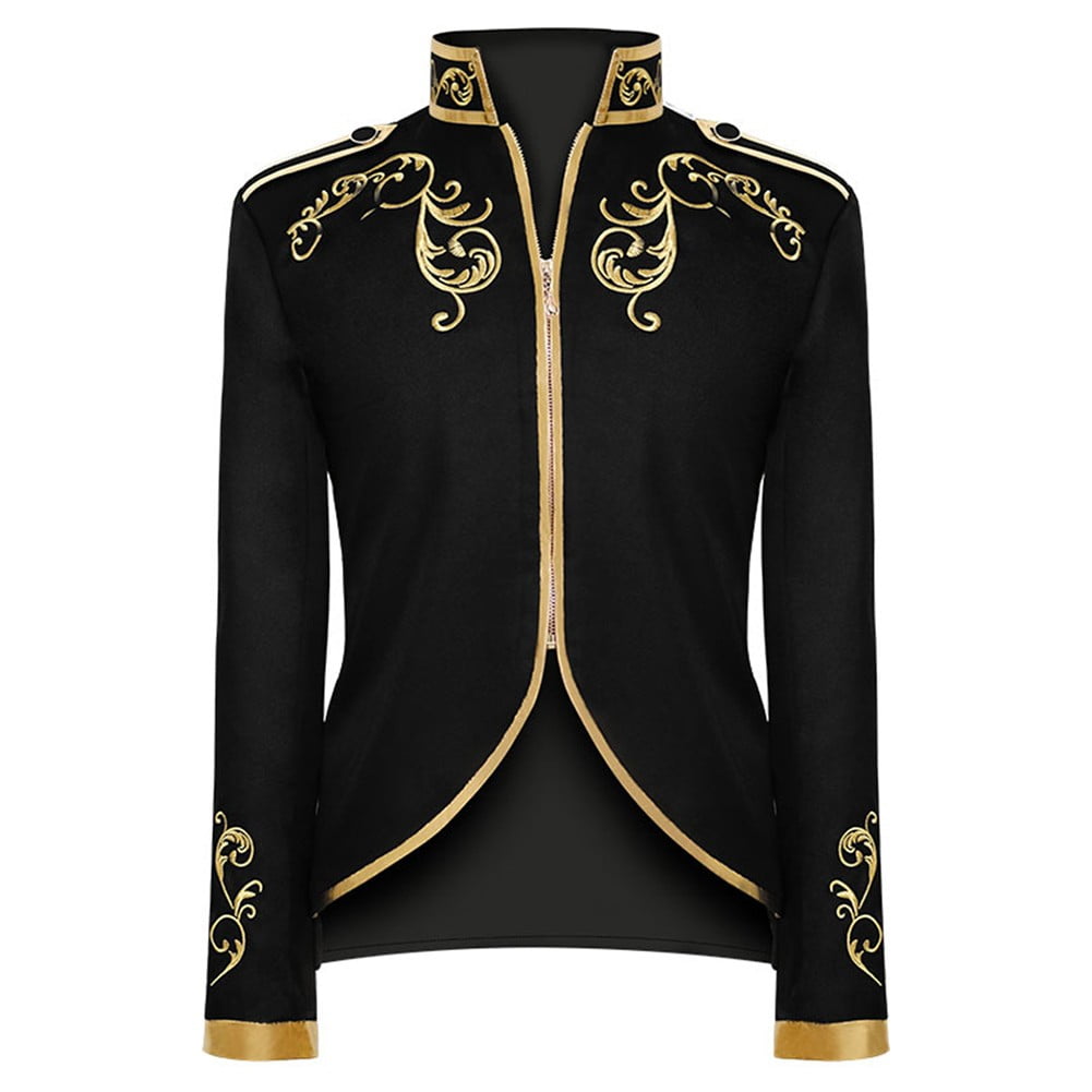 Sentaili Mens Victorian Vintage Medieval Jacket Embroidery Coat Prince