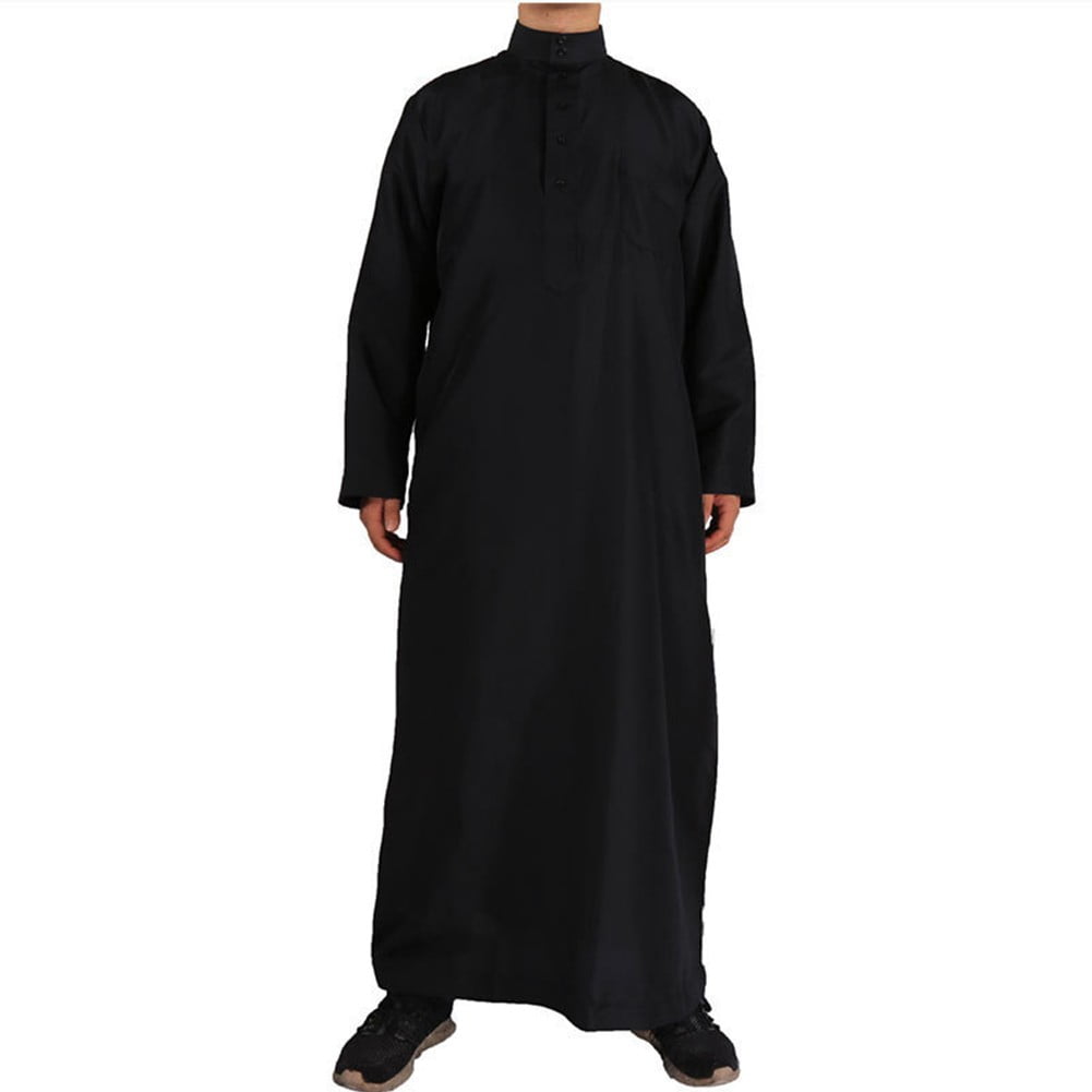 sentaili Plus Men Muslim Clothing Arab Saudi Long Sleeve Jubba Thobe ...