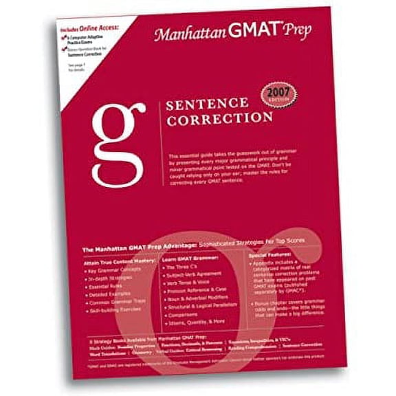 Pre-Owned Sentence Correction GMAT Preparation Guide (Manhattan GMAT Preparation Guide: Sentence Correction) (Paperback) 0979017572 9780979017575