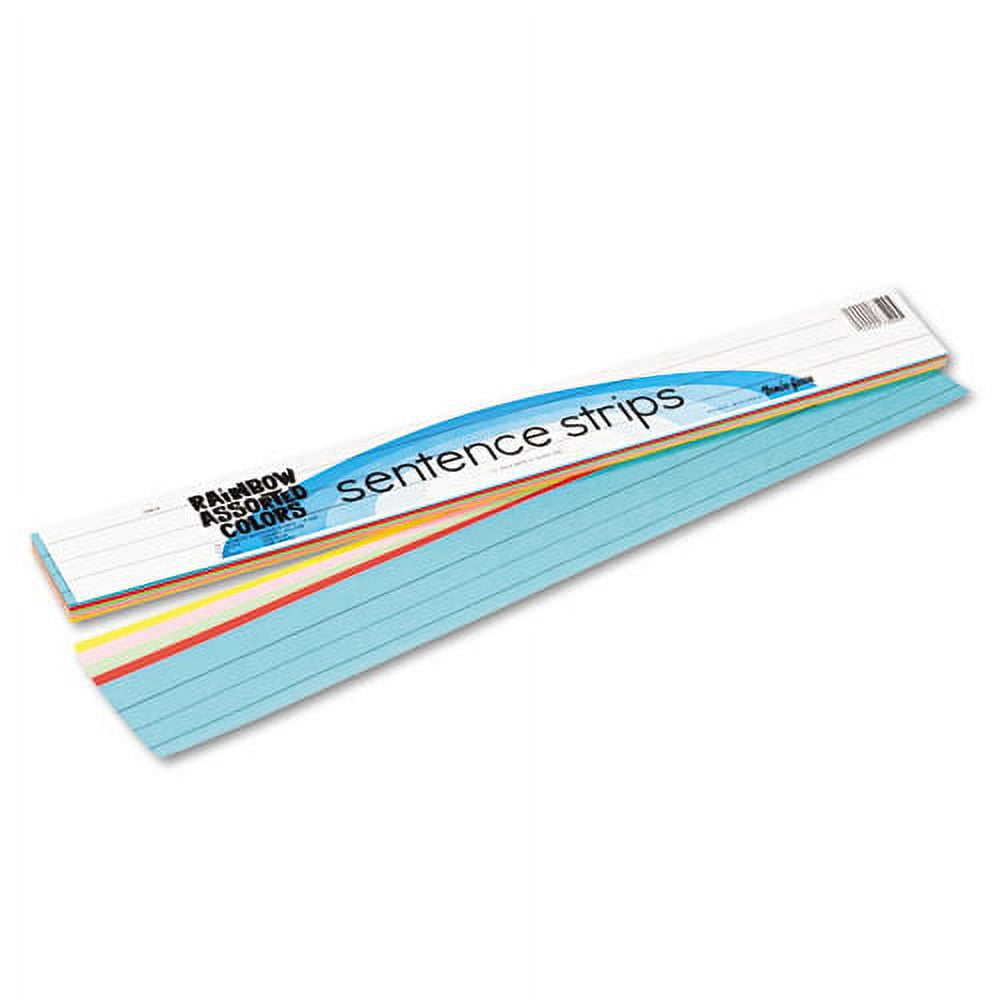 Sentence Strips, 24 x 3, Lightweight, Assorted Colors, 100/Pack Sentence Strips, 24 x 3, Lightweight, Assorted Colors, 100/Pack