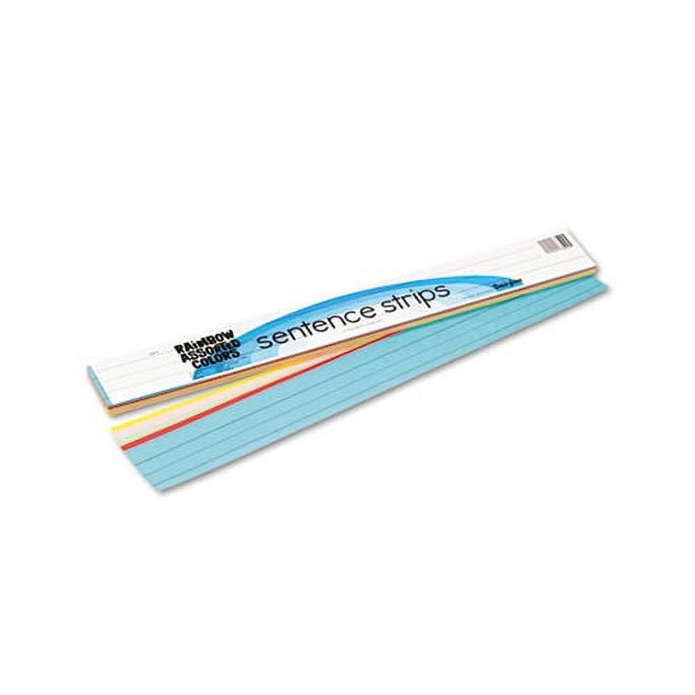 Assorted Color Rainbow Kraft Sentence Strips, 3" x 24", 100 Pack