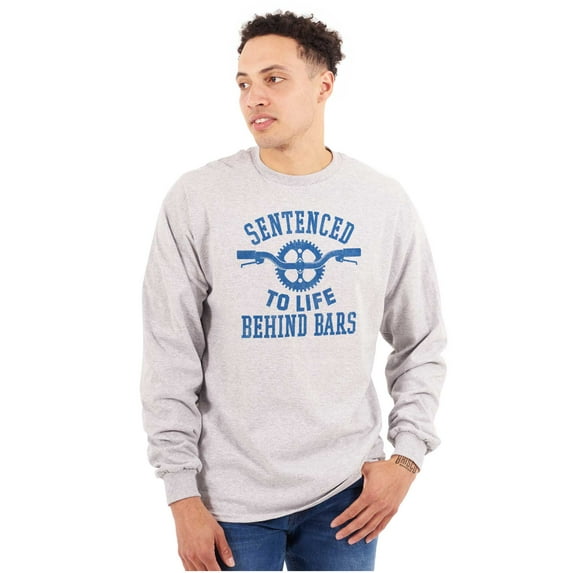 Sentenced To Life Behind Bars Cyclist Plus Size Long Sleeve Graphic Tee Shirt Brisco Brands 2X
