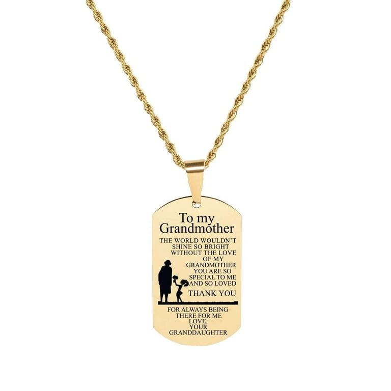 Sentiment Tag Necklace TO GRANDMA FROM GRANDDAUGHTER Walmart