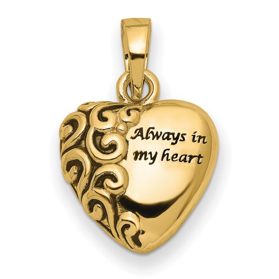 Sentimental Expressions  14K Heart Remembrance Ash Holder Pendant