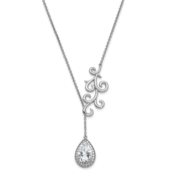 Sentimental Expressions Sterling Silver CZ To My Bride 17.5in. Necklace w/ 3/4in. ext