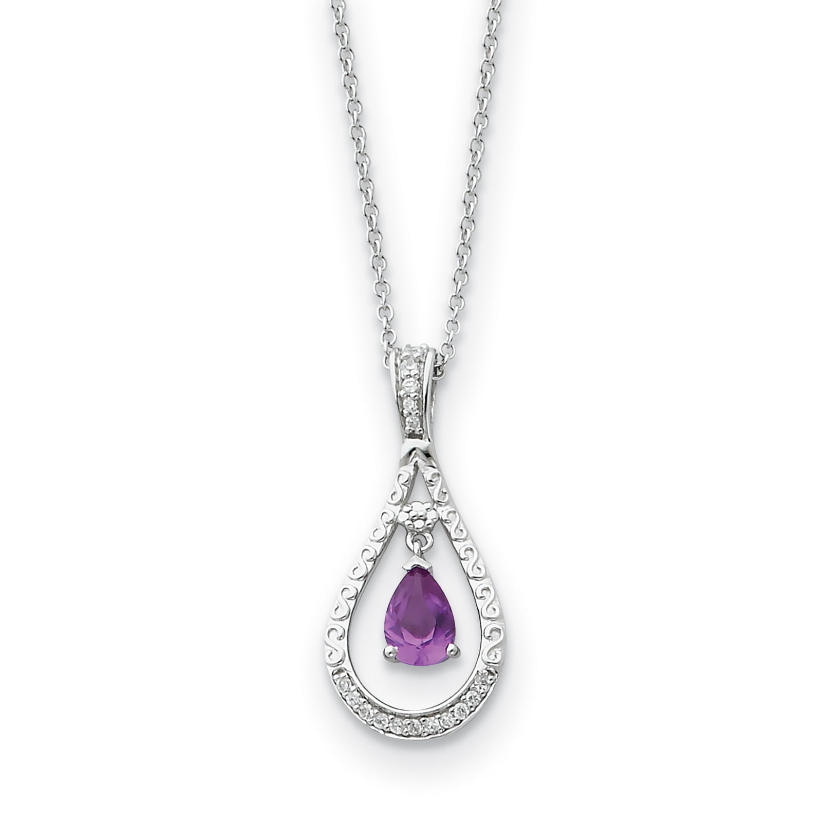 Sentimental Expressions Sterling Silver Rhodium-plated June CZ Stone ...