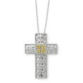 thumbnail image 1 of Sentimental Expressions Sterling Silver Nov. CZ Birthstone Message of the Cross 18in Necklace, 1 of 4