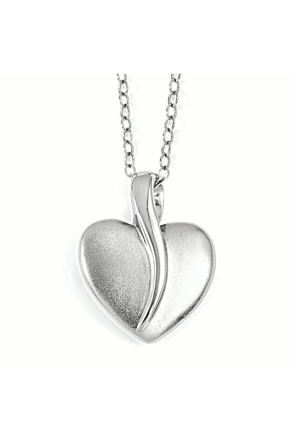 Sentimental Expressions Sterling Silver Polished & Satin Your Friend Heart Necklace