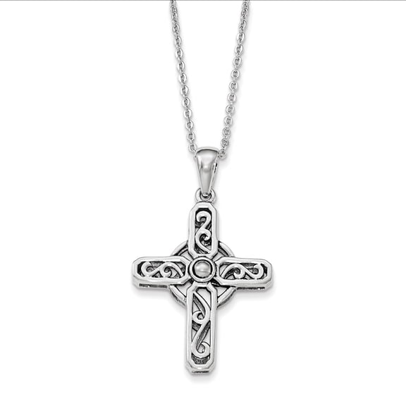 Sentimental Expressions 925 Sterling Silver Cable Prayer Cross 18in Necklace 18 Inches x 21 mm