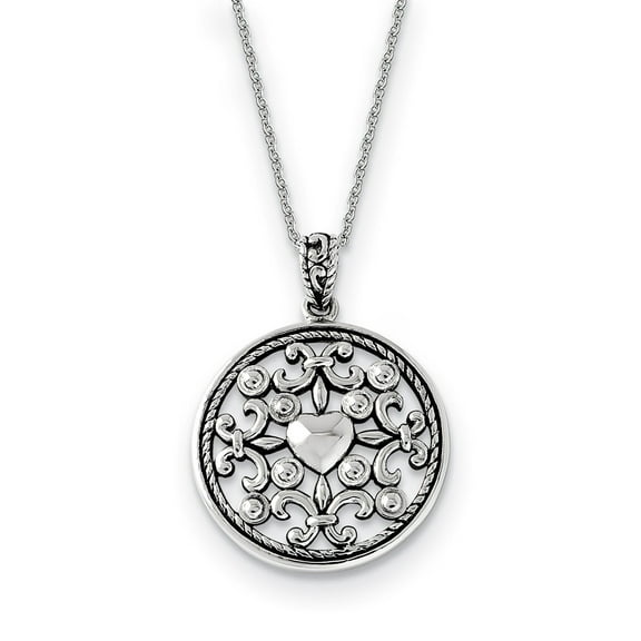 Sentimental Expressions  Sterling Silver Rhodium-plated A Friend For All Seasons 18 Fleur de lis Necklace