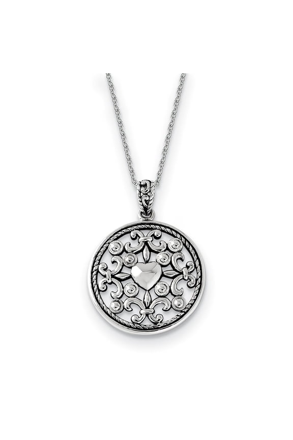 Sentimental Expressions Sterling Silver Rhodium-plated A Friend For All Seasons 18 Fleur de lis Necklace