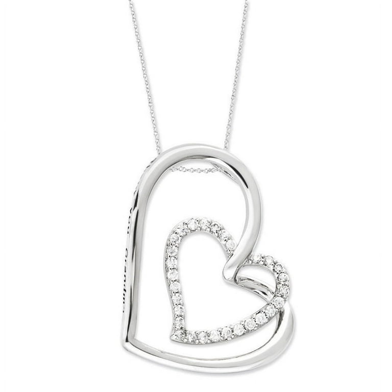 Sterling Silver Antiqued CZ For You Grandma 18 Sterling Silver Antiqued CZ For You Grandma 18