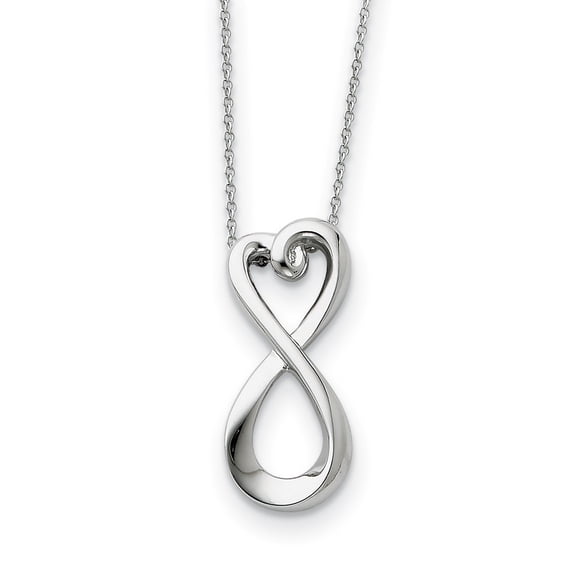 Sentimental Expressions  Sterling Silver Rhodium-plated Polished Infinite Love 18in Necklace