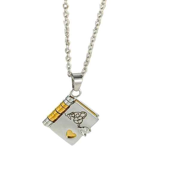 Sentimental Granddaughter Keepsake Chapter Book Necklace Stylish Grandma Gift