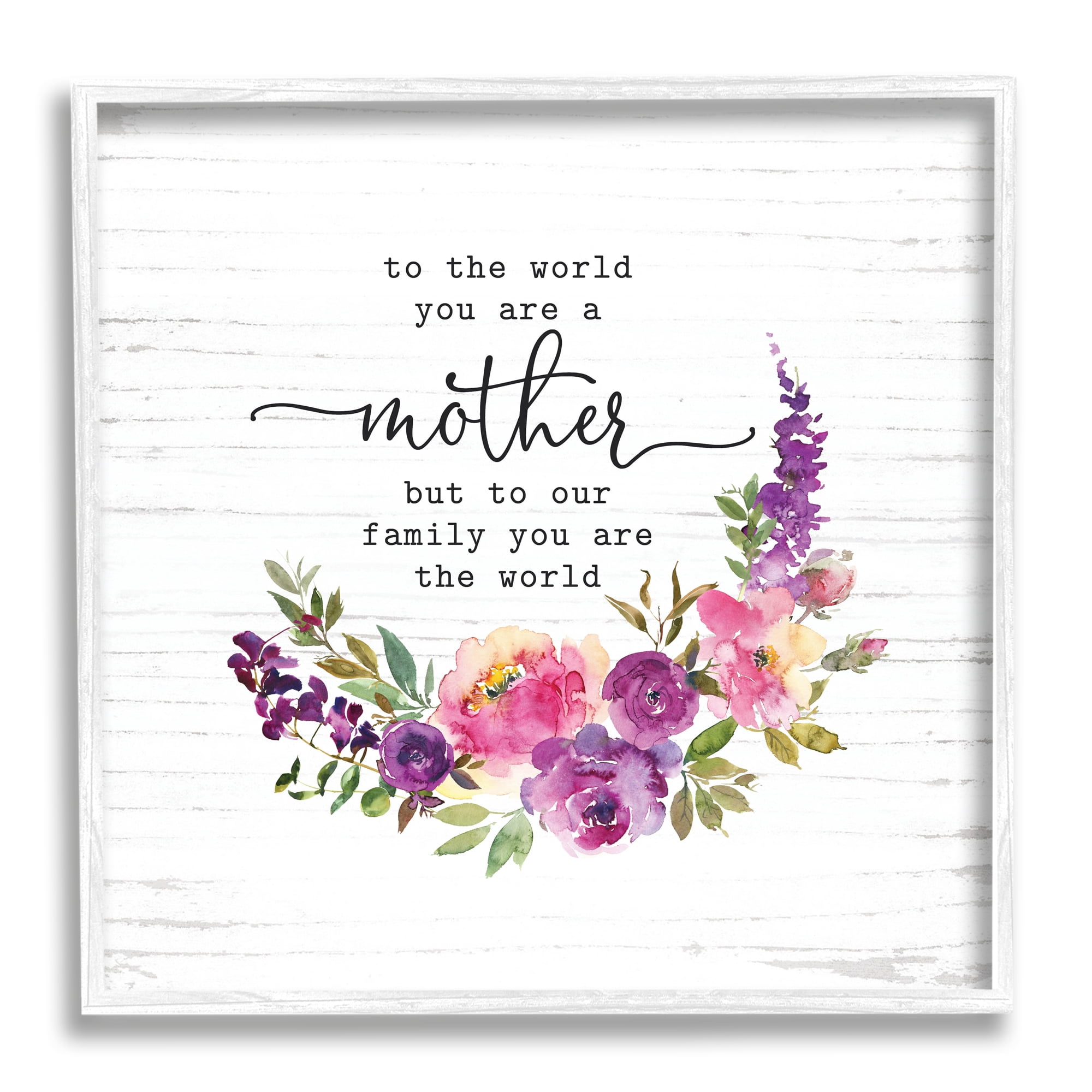 Sentimental Mother's Day Flower Quote Watercolor Detail Botanical & Floral Graphic Art Framed Art Print Wall Art