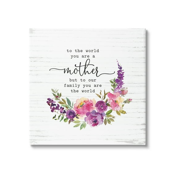 Sentimental Mother's Day Flower Quote Watercolor Detail Botanical & Floral Graphic Art Gallery-Wrapped Canvas Print Wall Art