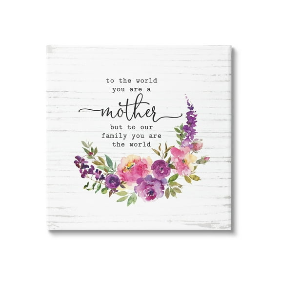 Sentimental Mother's Day Flower Quote Watercolor Detail Botanical & Floral Graphic Art Gallery-Wrapped Canvas Print Wall Art