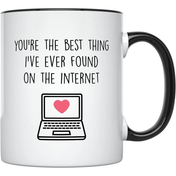 Sentimental Mug for Boyfriend, 11 Ounces, I Love You Coffee Cup for Him (Black Handle)Ceramic mugs, mugs with handle, can heat up,Funny Color Printed Mugs