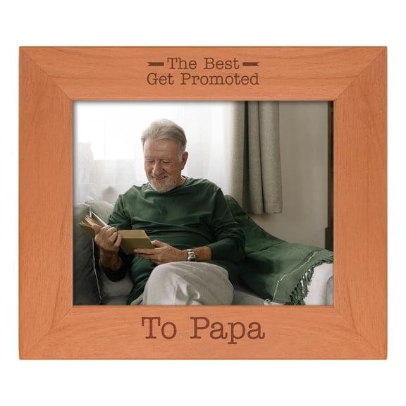 ThisWear Sentimental Photo Frame The Best Get Promoted To Papa Wood Engraved 8x10 Landscape Picture Frame