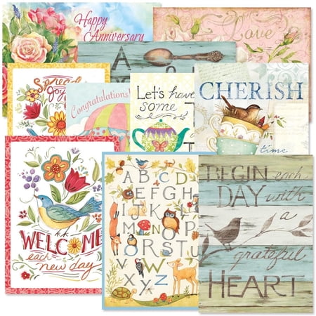 Current Sentiments All Occasion Greeting Cards Value Pack - Set of 20 (10 designs), Large 5" x 7"