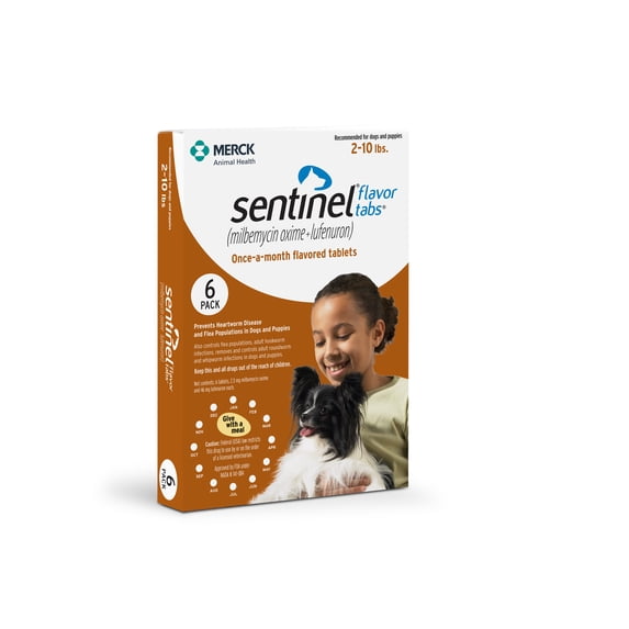 Sentinel Tablet for Dogs, 2-10 lbs (Brown Box)- 6 Count