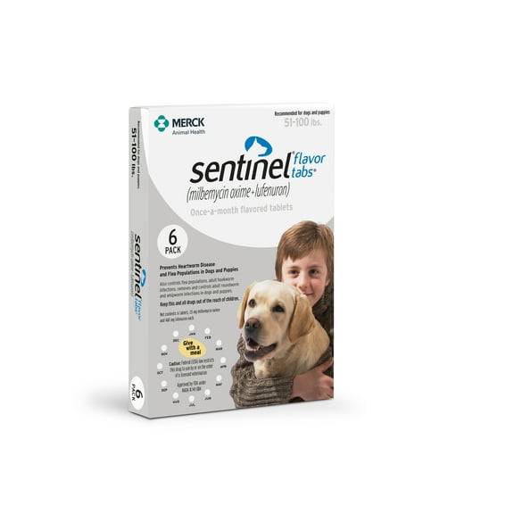 Sentinel Tablet for Dogs, 51-100 lbs (White Box)- 6 Count
