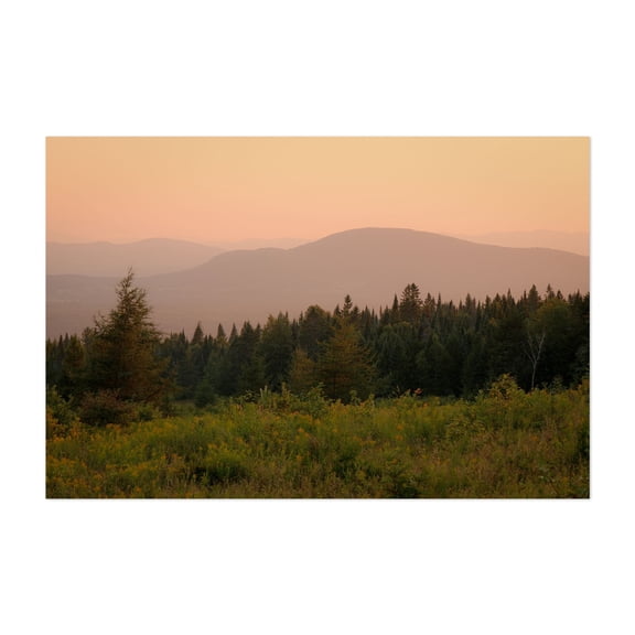 From Sentinel Rock, Westmore 01 - Westmore Vermont Photography Landscape Forest Nature Sunset Mountain Scenic Wilderness Unframed Wall Art Print 4 x 6 inches