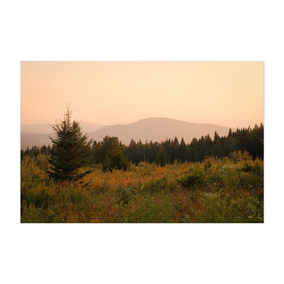 From Sentinel Rock, Westmore 03 - Westmore Vermont Photography Sunset Nature Forest Landscape Autumn Wilderness Scenic Unframed Wall Art Print 4 x 6 inches