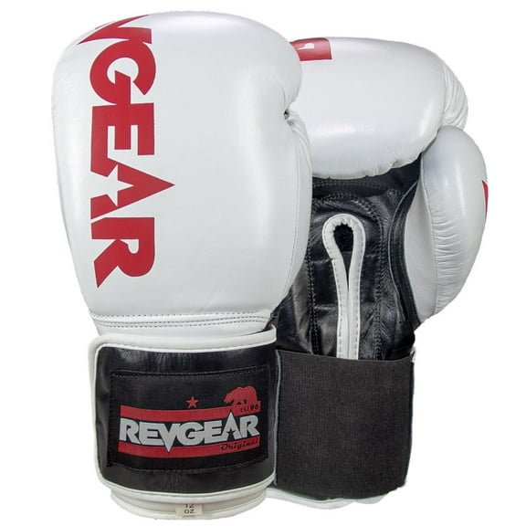Sentinel S3 Pro Leather Gel Padded Sparring Boxing Gloves - White/Black