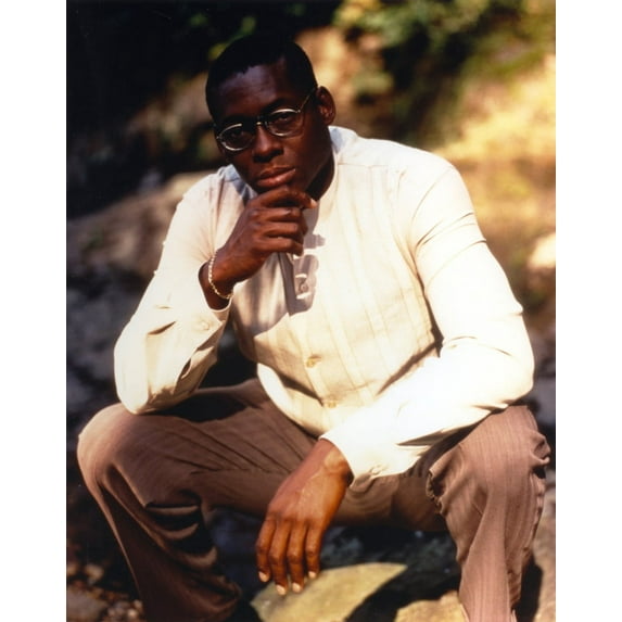 Sentinel sitting in White Long Sleeve with Hand on Chin Photo Print (24 x 30)