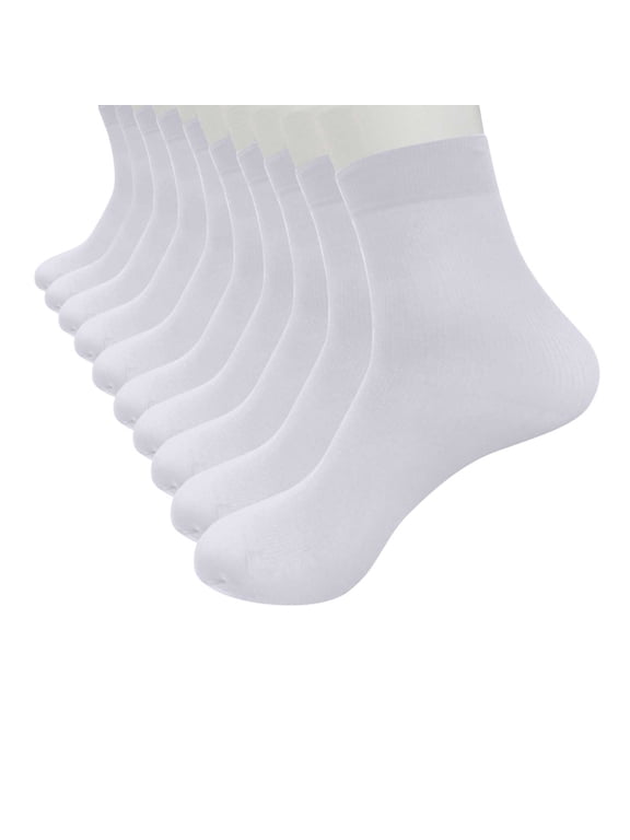 10 Pairs Socks for Men/Women Stocking Crew Casual Socks Thin Silky Socks Active Socks for Men/Women White Up to 50% Off