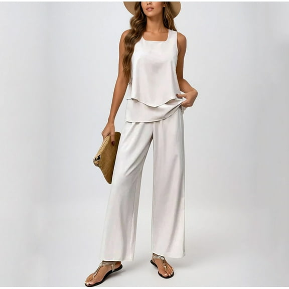 Sentmoon 2 Piece Sets Womens Summer Tops and Business Pants Plus Size Short Sleeve V Neck Womens Travel Outfit Loose Solid Color Blouses for Women Dressy Casual for Summer Outfits