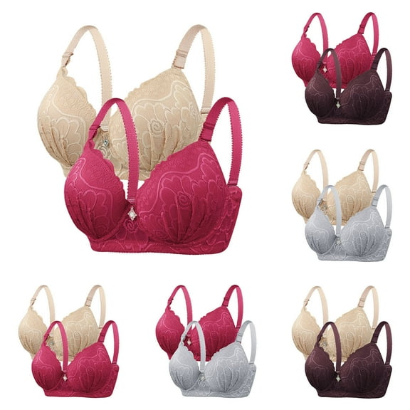 Sentmoon 2 Pieces Bras for Women Oversize Buttery Soft Push up Sleep Bras Seamless Breathable Solid Color Workout Bra Trendy for Sports Fitness Beige M