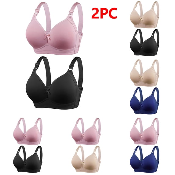 Sentmoon 2 Pieces Bras for Women No Underwires Oversize Bralette for Women Push up Adjustable Strap Breathable Sports Bras Active for Home Leisure Blue 50